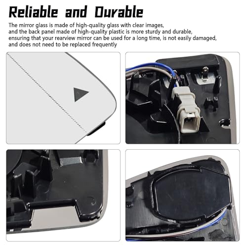 RH Heated Mirror Glass Fit for Mercedes Benz A Class B C Replace A2128102921, with Blind Spot Detection Right Passenger Side - size: Right Side