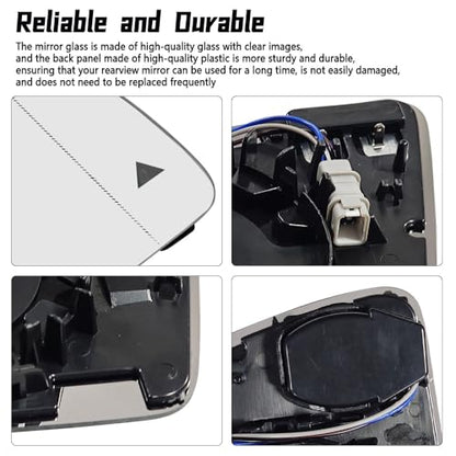 RH Heated Mirror Glass Fit for Mercedes Benz A Class B C Replace A2128102921, with Blind Spot Detection Right Passenger Side - size: Right Side