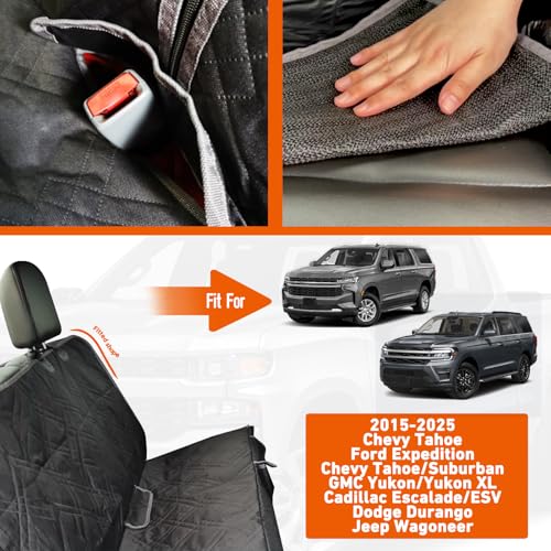 Dog Seat Cover Compatible with Full-Size SUV Ford Expedition, Chevy Tahoe/Suburban, Dodge Durango, GMC Yukon/Yukon XL, Cadillac Escalade/ESV, Jeep Wagoneer, Pet Car Bench Back Seat Cover - size: Expedition/Tahoe/Yukon/Escalade