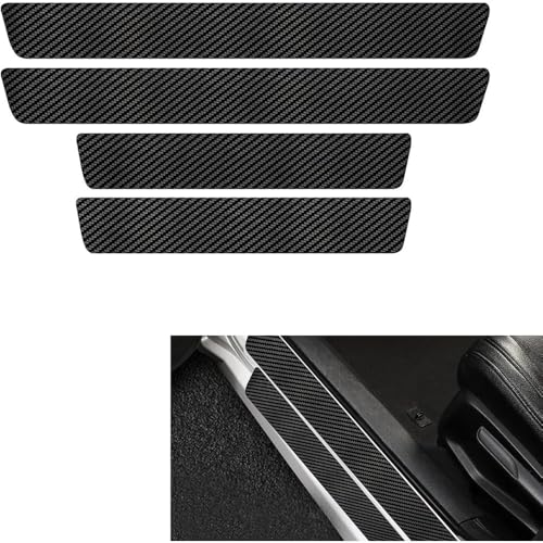 4Pcs Car Door Sill Protector Strips for Honda HRV EX-L 2023-2026, Carbon Fiber Anti-Scratch Cover Strips Threshold Cover Accessories