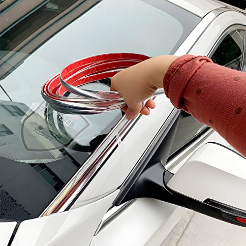 Car Side Trim Molding, 16.5ft Chrome Trim for Vehicles, Scratch-Proof (18mm, Silver) - color: Silver, size: 18 mm