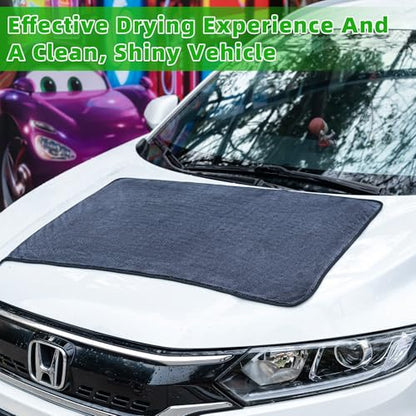 CADONO Large Microfiber Car Drying Towel, Ultra Absorbent Microfiber Cleaning Cloth for Cars, Bath Towels, No Streaks, Scratches, or Water Spots Double-Twist Pile Design(36"x 24")