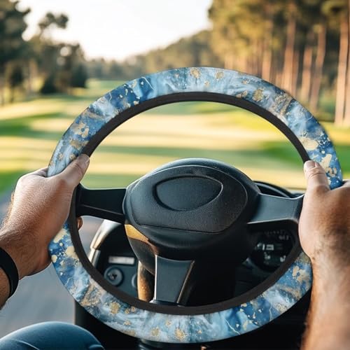 Blue Marble Golf Cart Steering Wheel Covers Steering Wheel Cover Protector Car Accessories Steering Wheel Cover Anti-Slip Sweatproof Auto Steering Wheel Comfortable - color: Blue Marble