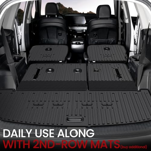 Cargo Mat with Backrest Mats for 2020-2025 Kia Telluride 7/8 Passenger Car Mats Accessories, All Weather TPE Interior Protectors Cargo Liner Trunk Mat(Cargo Mat with Backrest Mats) - size: Cargo Mat + Backrest Mats