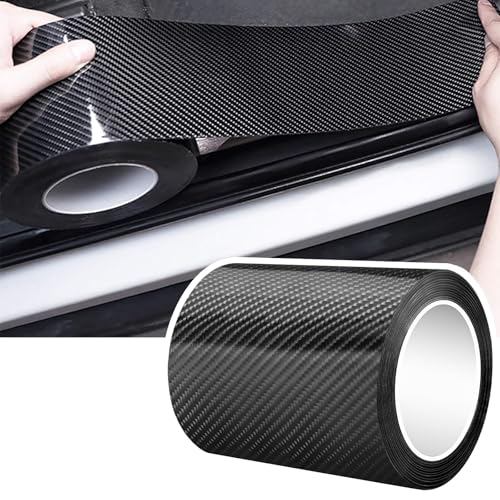 DGSL Car Door Edge Guards Door Sill Protector, 4In x 19.7Ft 5D Carbon Fiber Car Wrap Film, Vinyl Automotive Wrap Film Anti-Collision Fits for Most Car (Black) - color: Black, size: 4In x 19.7Ft