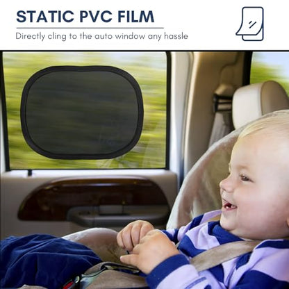 Miniature Static Cling Car Window Shades, Removable Tint for Car Windshield Covers Blocks Sun Glare Patch Sun Screen Car Sun Shade for Side Window Baby, Driver Window Sunshade, Glare Visor 4 Pack - size: 4 Pack
