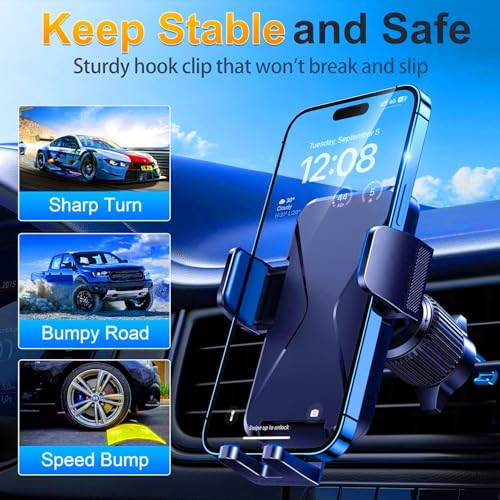 Qifutan Cell Phone Holder for Car Mount Car Vent Phone Mount, 360° Rotatable, Hands-Free Air Vent Holder for iPhone Smartphones Camera Mounts(4-7 Inch) - style: Vent-A