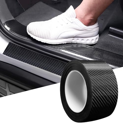 DGSL Car Door Edge Guards Door Sill Protector, 2.7In x 49Ft 5D Carbon Fiber Car Wrap Film, Vinyl Automotive Wrap Film Anti-Collision Fits for Most Vehicles - color: Black, size: 2.7In x 49Ft