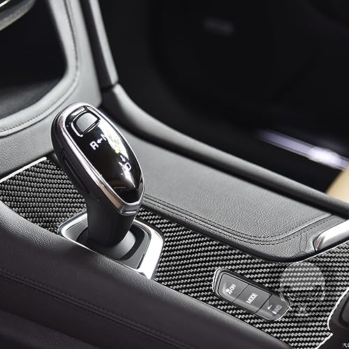 NVCNX Real Premium Carbon Fiber Compatible with Cadillac XT5 2017 2018 2019 Car Center Console Gear Shift Panel Cover Sticekr Decal Interior Trim Accessories Black - color: For 2017-2019 Xt5 Center Console Gear Shift Panel