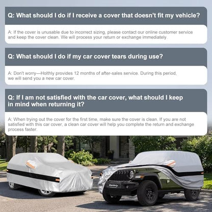 10 Layers Car Cover Custom Fit for Jeep Wrangler 2Door 2dr, Waterproof All Weather for Automobiles, Outdoor Full Cover Sun Dust Rain Protection with Cotton. Silver - size: Custom Fit for Jeep Wrangler-2