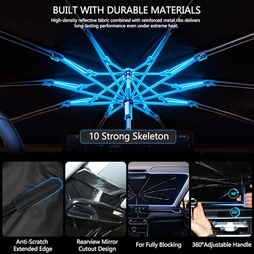 2026 Upgraded Car Windshield Sun Shade Umbrella - Custom-Fit for BMW X5 2019-2026 Umbrella Sunshade,Easy Install,UV Protection & Heat Reflective,Keep Interior Cooler with Storage Bag - size: For BMW X5 2019-2026