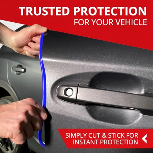 All-Fit Automotive Car Door Edge Protector – Universal DIY Edge Trim to Prevent Scratches & Dings – Flexible Adhesive Molding Trim for Cars, Trucks & SUVs (10 Ft - Blue) - color: Blue