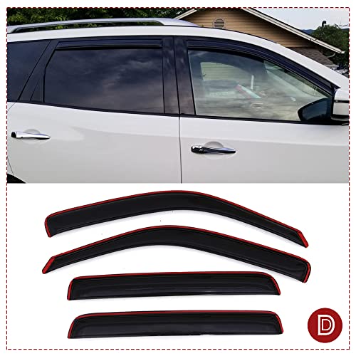 Original Side Rain Guards, 4pcs in-Channel Nice Wind Deflector Set, Window Visors Compatible with 2013-2019 Nissan Pathfinder 194479 - size: 2013-2019 Pathfinder(In-Channel)
