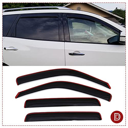 Original Side Rain Guards, 4pcs in-Channel Nice Wind Deflector Set, Window Visors Compatible with 2013-2019 Nissan Pathfinder 194479 - size: 2013-2019 Pathfinder(In-Channel)