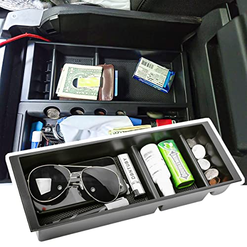 EDBETOS Center Console Organizer Compatible with Ford F150 Accessories 2015-2020 F-150/2017-2022 F250 F350 SuperDuty Armrest Insert Tray Storage Box ABS -Full Console w/Bucket Seats ONLY,Black