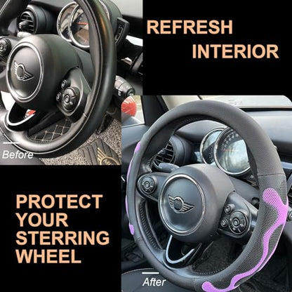PINCTROT Large Size Comfy Grip Steering Wheel Cover, Anti-Slip Design, 15.5-15.75 Inch(Silicone Purple) - color: 6.Purple, size: Large Size[15 1/2''-15 3/4'']