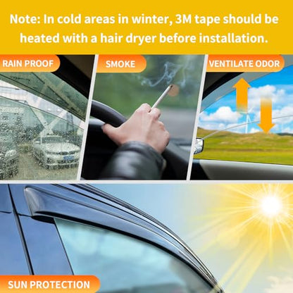 Window Visors for 1999-2006 Chevy Silverado & GMC Sierra 1500/2500 / 3500 HD, Rain Guards Shields Vent Deflector Shade Dark Smoke 2007 Classic for Extended Cab, Tape-On, 4PCS - style: For 1999-2007 | Silverado/ Sierra | Extended Cab | Out-Channel