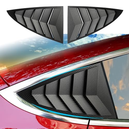 for Tesla Model 3 Rear Side Window Cover Louver Sport Style, for Tesla Model 3 2017-2025 Exterior Decoration Accessories (Model 3-Matt Carbon Fiber Pattern) - color: Model 3-Matt Carbon Fiber Pattern