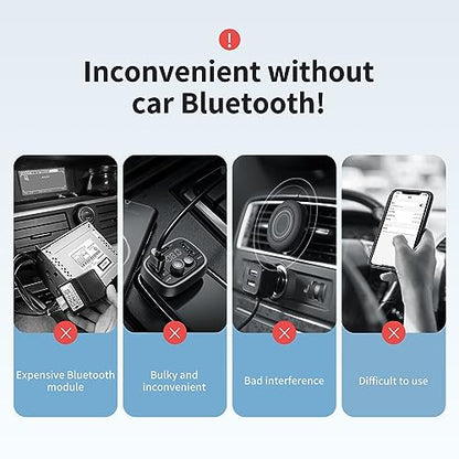 Mcdodo Aux Bluetooth Adapter 5.3 with Built-in Microphone CD Quality 10M Transmission Bluetooth Receiver USB 2.0 to 3.5mm Wireless Car Kit Auxiliary Incoming Calls Hands-Free Instant Car Start Compati