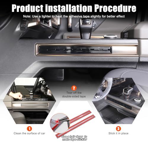for Hummer EV Accessories Center Console Gear Shift Control Panel Side Cover Frame Compatible with 2022-2024 2025+ Hummer EV SUV Truck Gear Control Panel Side Strip Interior (Piano Black) - color: Piano Black