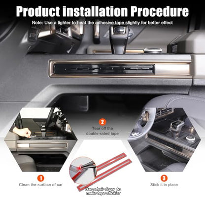 for Hummer EV Accessories Center Console Gear Shift Control Panel Side Cover Frame Compatible with 2022-2024 2025+ Hummer EV SUV Truck Gear Control Panel Side Strip Interior (Piano Black) - color: Piano Black