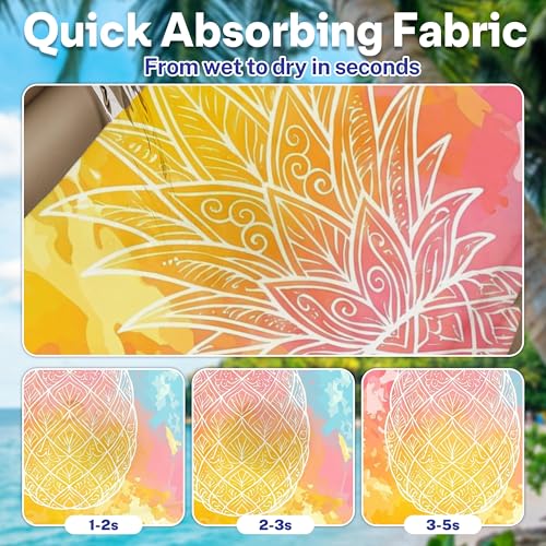 2 Pack Car Seat Towel Covers, Sweat-Proof Microfiber Seat Protectors for Gym, Running, Beach & Workout, Breathable Quick-Dry, Machine Washable, Pastel Pineapple Print, Universal Fit - color: Pastel Pineapple