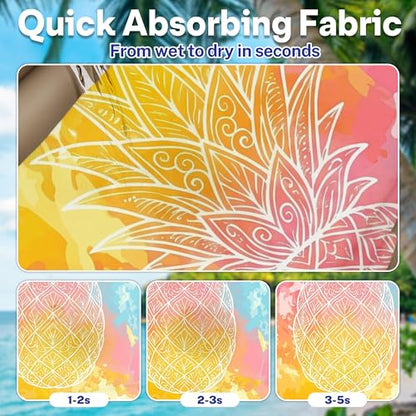 2 Pack Car Seat Towel Covers, Sweat-Proof Microfiber Seat Protectors for Gym, Running, Beach & Workout, Breathable Quick-Dry, Machine Washable, Pastel Pineapple Print, Universal Fit - color: Pastel Pineapple