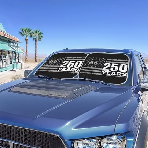 AFPANQZ 250th Black American Flag Sun Visor UV Protector Foldable Windshield Front Window Sun Shades, Sun Block Sunscreen Universal Fit for Car Auto Sedan Trucks SUV Van - color: 250th Black American Flag