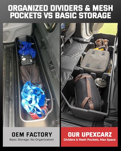 Under Seat Storage for Honda Ridgeline: 2006-2026 Crew Cab, Truck Second-Row Underseat In-Cabin Storage Bin for Ridgeline, Car Accessories Rear Under-Seat Organizer Tool Box for Ridgeline(w/ Mesh Net)