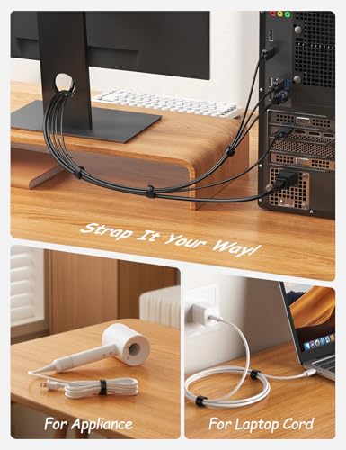 Lamicall 100Pack Reusable Cable Ties, 6 Inches Durable Cord Organizer Nylon Hook & Loop Straps, Cable Management Wrap Wire Storage Essentials, Computer PC Accessories, Home Office Travel Gadgets - size: 100Pack