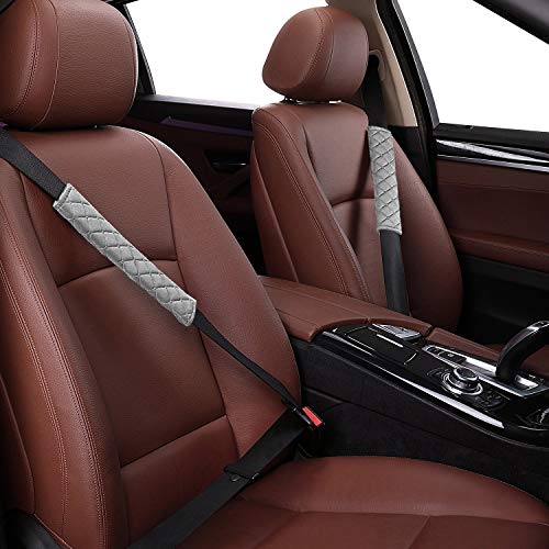 4 Pack Universal Car Seat Belt Pads, Adult Seat Belt Shoulder Strap Covers Harness Pad for Car/Bag,Soft Comfort Helps Protect You Neck Shoulder from The Seat Belt Rubbing（Gray） - color: gray
