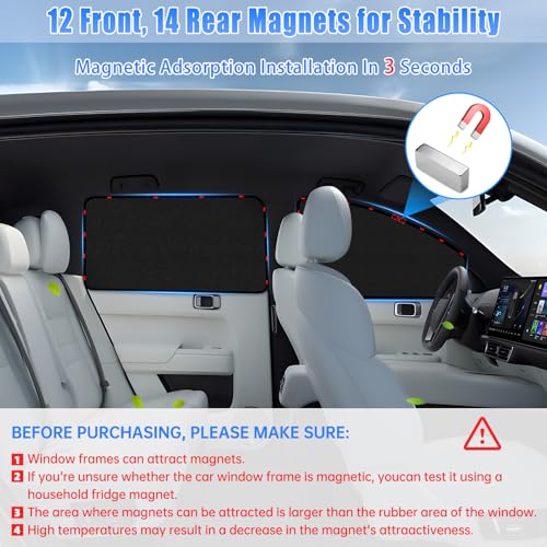 ZATOOTO Suede Car Window Shades 4PCS - Car Window Covers for Ultimate Privacy, UV Protection, and Heat Insulation, Side Window Sun Shade Perfect for Camping, Travel, Baby Safety, and Daily Use - color: Black Suede Flat–Full Set 4PCS