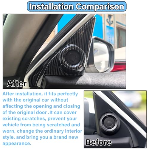 Car A Pillar Speaker Cover Compatible with Honda Civic Accessories 10th Gen 2016 2017 2018 2019 2020 2021ABS Carbon Fiber Style Interior (2 PCS) - color: A Pillar Speaker Cover