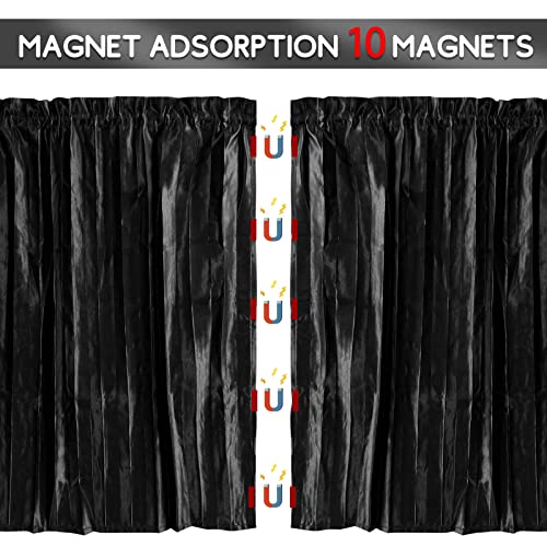 ZATOOTO Car Curtains - Divider Privacy Window Sun Shade - Side Windshield Magnetic Sunshades Covers - Travel Removable Simple - color: Black Faux Silk Louvered–Divider 1PC