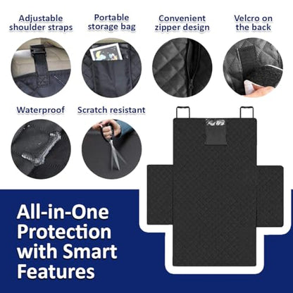Zoyan&Co Waterproof SUV Cargo Liner for Dogs, Heavy Duty Oxford Fabric Pet Cargo Cover with Bumper Flap Protector, Non-Slip Scratchproof Dog Seat Mat for SUVs, Sedans, Universal Fit