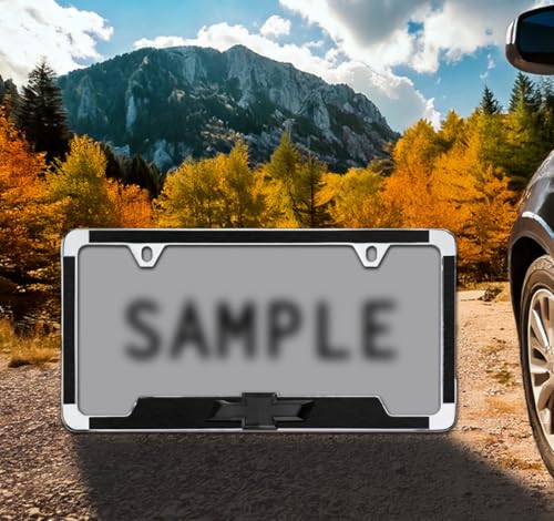 Brushed Black Textured Vinyl Inlay License Frame with Black 3D Chevy Bowtie Emblem - color: Brushed Black