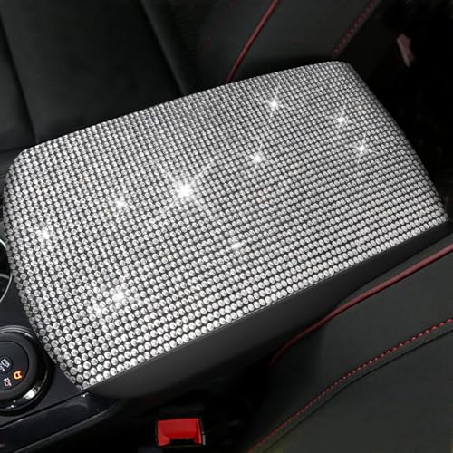 AOMSAZTO Bling Crystal Diamond Console Covers for 2011-2019 Ford Explorer Leather Armrest Covers - color: Bling