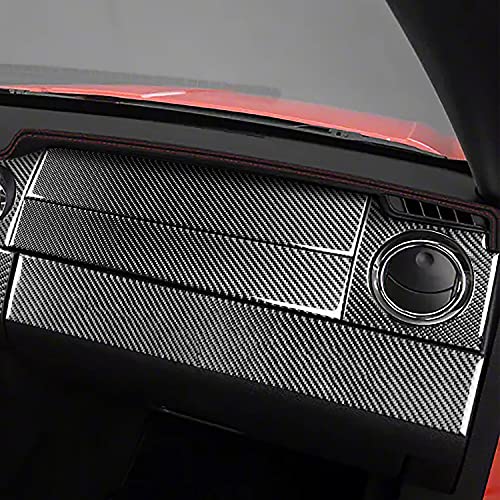 Real Soft Carbon Fiber Center Meter Instrument Central Console Trim Cover Kit Interior Stickers Compatible with Ford Mustang GT Shelby 2005-2009 Car Accessories 17PCS - color: Console Whole Kit-black