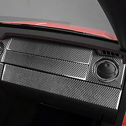 Real Soft Carbon Fiber Center Meter Instrument Central Console Trim Cover Kit Interior Stickers Compatible with Ford Mustang GT Shelby 2005-2009 Car Accessories 17PCS - color: Console Whole Kit-black