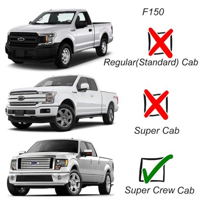 Chrome Side Window Visors Vent Deflector for 2001-2003 Ford F150 SuperCrew Cab&2002-2003 Lincoln Blackwood,4pcs Outside Tape-On Sun Rain Guards Set 94949Y - size: 2001-2003 Ford F150 SuperCrew Cab(Chrome)
