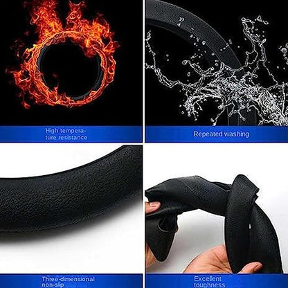 Cool Non-Slip Silicone Steering Wheel Protector, Universal Car Steering Wheel Protective Cover, Non-Slip Silicone Ultra Thin Steering Wheel Cover (Brown)