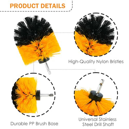 18PCS Drill Brush Attachments Set, Power Cleaning Scrub Brushes with Scrub Pads, Sponge, Extend Long Attachment, Cleaning Brush Supplies for Bathroom Bathtub, Grout, Tile, Sinks, Corners, Car Wheel