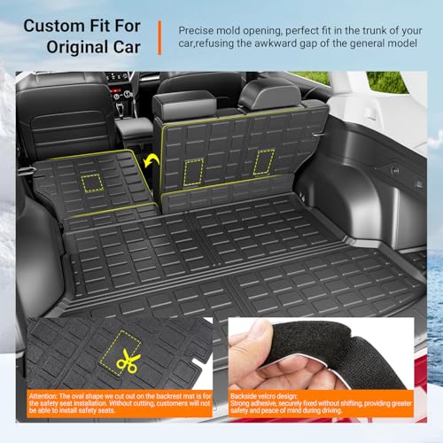powoq Cargo Mat Compatible with 2019-2024 Subaru Forester Trunk Mat Cargo Liner Back Seat Protector TPE Replacement for 2019-2021 2022 2023 2024 Subaru Forester Accessories (Trunk Mat+Backrest Mats) - size: Compatible With Subaru Forester | 2019-2024