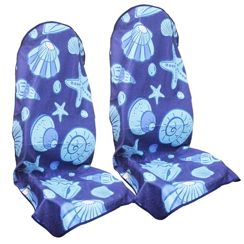 Waterproof Car Seat Cover for Front Seats, Protector for Cars SUVs Trucks, Sweat Towel Seat Covers Bucket for Gym,Workout,Beach,Hiking Swimming(Conch Shells Starfish, 2PCS) - color: Conch Shells Starfish, size: 2PCS Front Seat Towel