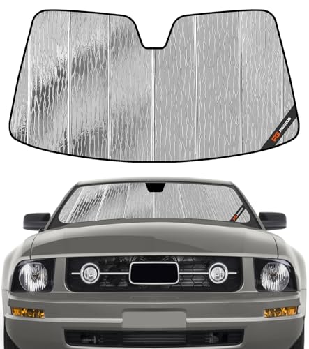 Pigenius Windshield Sunshade for Ford Mustang Coupe 2005-2009, Custom Fit Front Window Sun Shade - AstraGuard - color: Silver, size: 2005-2009 Coupe