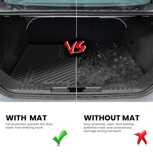 LASFIT Cargo Mat for 2012–2018 Ford Focus Sedan (Gas Models Only, No Subwoofer) Custom Fit All Weather Trunk Liner, Waterproof Heavy Duty Rear Trunk Protector for Cargo Area - style: 11) Focus Sedan| 12-18 | Cargo W/o Subwoofer