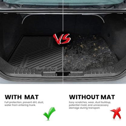 LASFIT Cargo Mat for 2012–2018 Ford Focus Sedan (Gas Models Only, No Subwoofer) Custom Fit All Weather Trunk Liner, Waterproof Heavy Duty Rear Trunk Protector for Cargo Area - style: 11) Focus Sedan| 12-18 | Cargo W/o Subwoofer