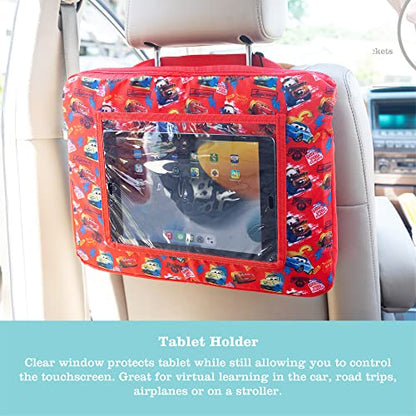 J.L. Childress Disney Baby 3-IN-1 Kids Travel Tray & Tablet Holder - Car Seat Lap Tray Desk for Toddlers, Road Trip Essentials, Activity Table, Travel Accessories - Cars - style: Cars