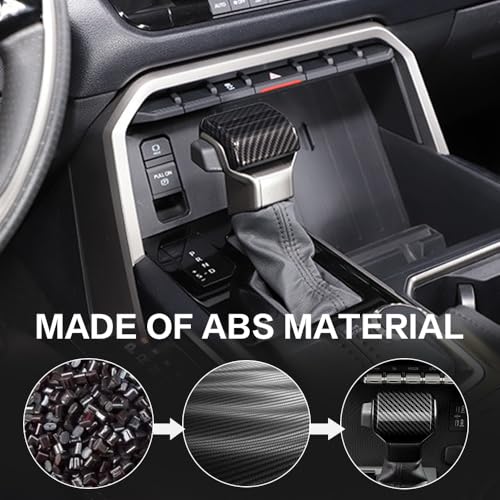 Car Gear Shift Knob Cover Accessories for Toyota Tundra 2022-2024 Sequoia 2023 Tacoma 2024 Auto Interior Trim Protector Cap-Carbon Fiber Grain - size: Toyota-Tundra
