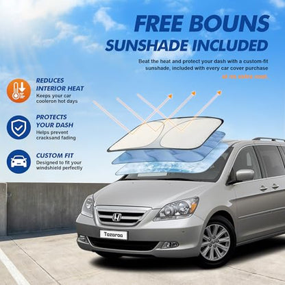 Car Cover Waterproof All-Weather,Heavy-Duty Outdoor Full Exterior Automobiles Hatchback(Length 179-206 inch) with Windshield Sun Shade Universal FitHonda Odyssey, Sienna,Dodge Caravan etc - size: Fit Sedan Length 179-206 inch(2XXL-525)